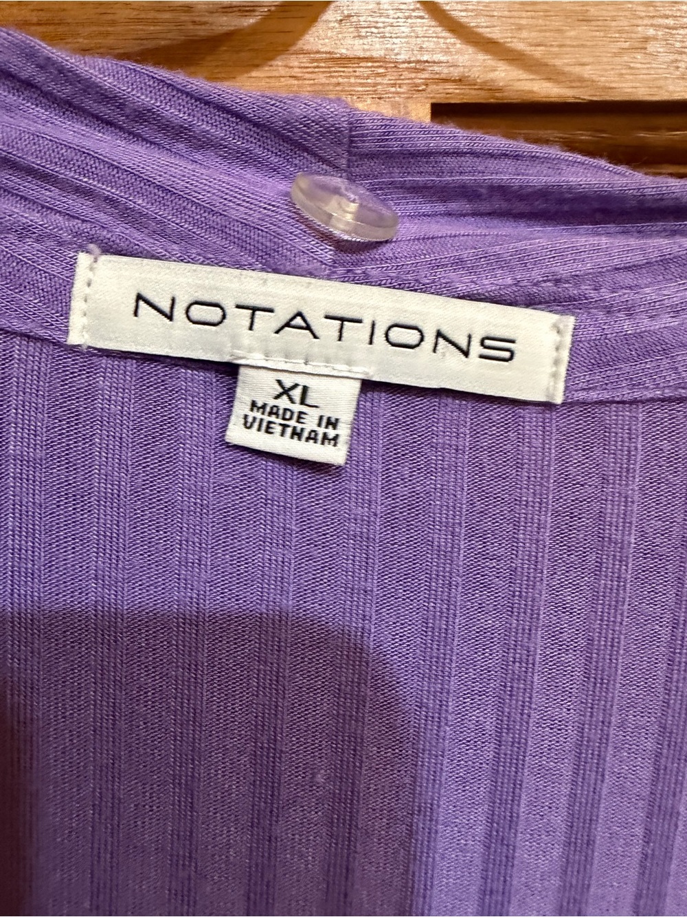 Notations Lavender Open-Front Ribbed Cardigan - Picture 5 of 5